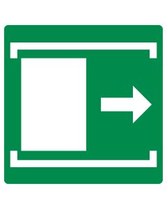 Sticker met pictogram schuifdeur rechts ISO 7010