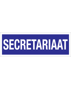 Bord Secretariaat - blauw met witte tekst