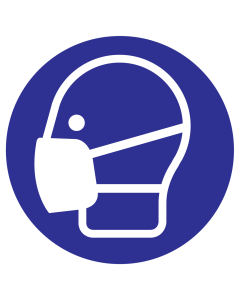Sticker met pictogram van een stofmasker verplicht - ISO7010 - M016