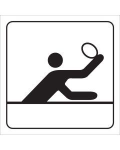 Sticker met een pictogram van een tafeltennisspeler