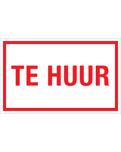 Sticker Te Huur - tekststicker met rode tekst