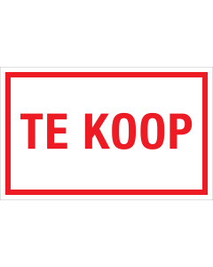 Sticker Te Koop - tekststicker met rode tekst