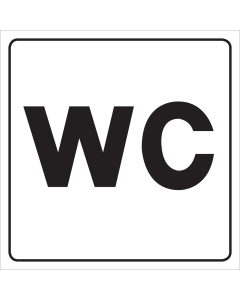 Witte sticker voor aanduiding ruimte met toilet