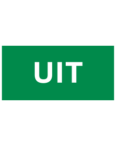 Sticker met de tekst UIT