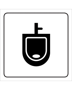 Witte sticker voor aanduiding ruimte met urinoir