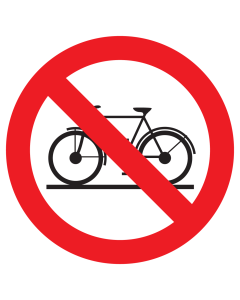 Sticker met pictogram Verboden fietsen te plaatsen