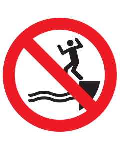 Sticker met pictogram Verboden in het water te springen ISO7010 - P061
