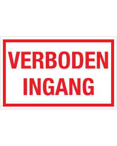 Sticker Verboden Ingang - tekststicker met rode tekst