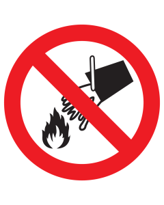 Sticker met pictogram Blussen met water verboden ISO7010 - P011