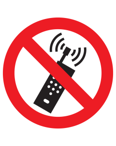 Sticker met pictogram Mobiele telefoon verboden ISO7010 - P013