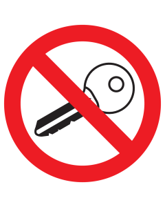 Sticker met pictogram Contact uitzetten verplicht