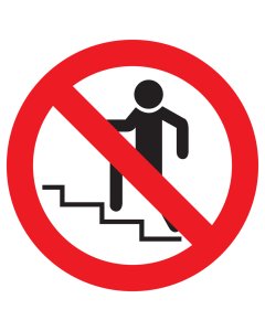 Sticker met pictogram Verboden te lopen op de trap