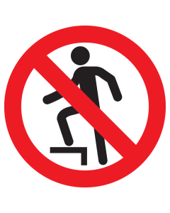 Sticker met pictogram Opstappen verboden ISO7010 - P019