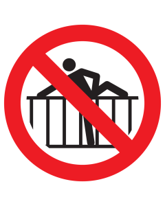 Sticker met pictogram Verboden over het hek te klimmen ISO7010 - P071