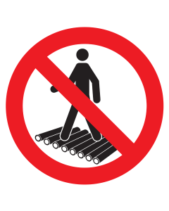 Sticker met pictogram Verboden de rollenbaan te betreden