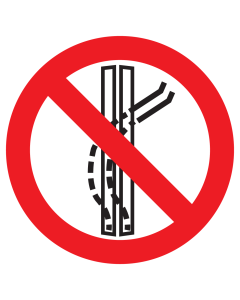 Sticker met pictogram Verboden sleepspoor te verlaten
