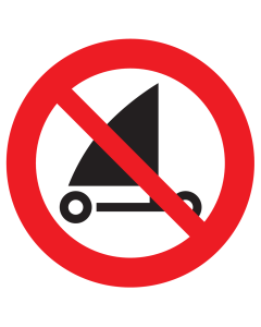 Sticker met pictogram Strandzeilen verboden ISO7010 - P067