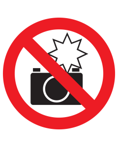 Sticker met pictogram Camera met flits verboden
