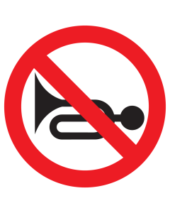 Sticker met pictogram Claxonneren verboden