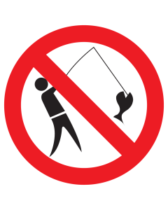 Sticker met pictogram Vissen verboden
