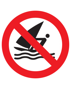 Sticker met pictogram Windsurfen verboden ISO7010 - P054