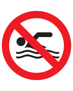 Sticker met pictogram Zwemmen verboden ISO7010 - P049