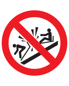 Sticker met pictogram Verboden tegen slee aan botsen ISO7010 - P047