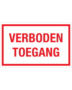 Sticker Verboden Toegang - tekststicker met rode tekst