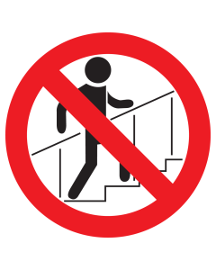 Sticker met pictogram Verboden de trap te gebruiken