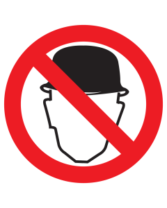 Sticker met pictogram Verboden helm te dragen