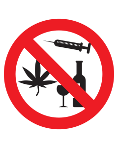 Sticker met pictogram Alcohol en drugs verboden