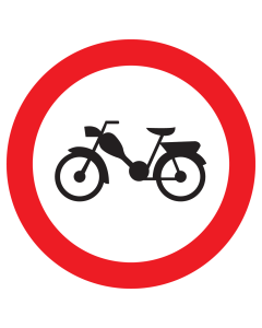 Sticker met pictogram Bromfietsen verboden