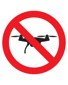 Sticker met pictogram Verboden te vliegen met drones 