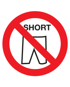 Sticker met pictogram Shorts verboden