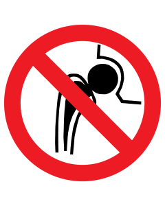 Sticker met pictogram Prothese verboden ISO7010 - P014