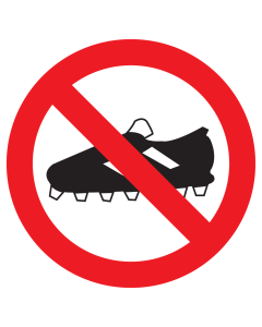 Sticker met pictogram Voetbalschoenen verboden