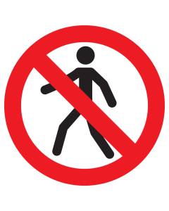 Sticker met pictogram Voetgangers verboden ISO7010 - P004