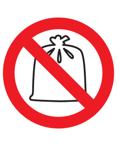 Sticker met pictogram Verboden vuilniszakken te plaatsen