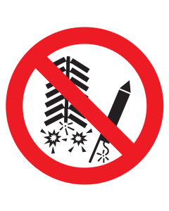 Sticker met pictogram Verboden voor vuurwerk ISO7010 - P040