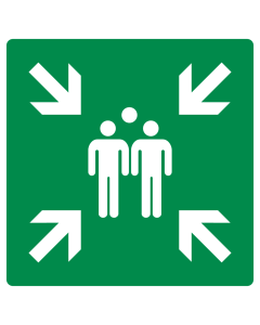 Sticker met pictogram verzamelplaats ISO 7010