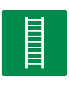 Sticker met pictogram vluchtladder groen ISO 7010