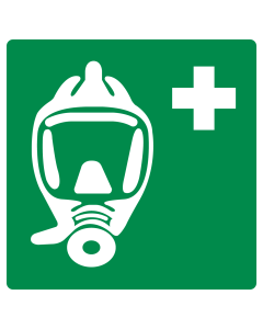 Sticker met pictogram vluchtmasker ISO 7010
