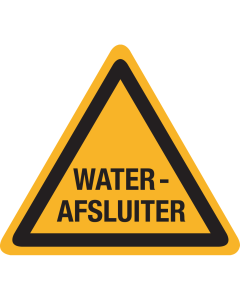 Sticker met tekst "Waterafsluiter"