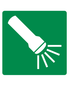 Sticker met pictogram zaklamp