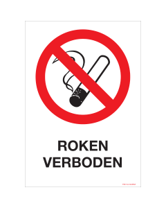 Sticker met pictogram en tekst Roken verboden