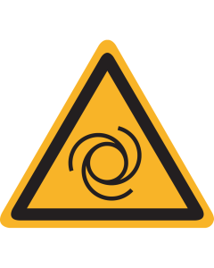 UV Sticker met pictogram "Waarschuwing automatisch startende machine" - ISO 7010 - W018