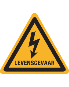 UV Sticker met pictogram "Waarschuwing Levensgevaar Elektriciteit" - ISO 7010 - W012
