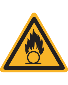 UV Sticker met pictogram "Waarschuwing Oxiderende Stoffen" - ISO 7010 - W028