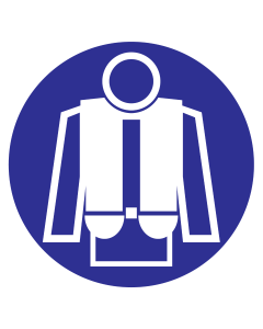Greenline UV sticker met pictogram om aan te duiden dat het dragen van een zwemvest verplicht is