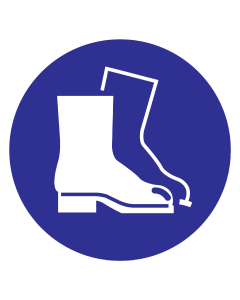 UV sticker met pictogram veiligheidsschoenen verplicht volgens ISO7010